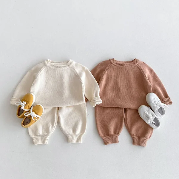 【80-130cm】 シンプルデザイン ニットトップス or ボトムス