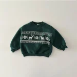 【80-130】 鹿柄 ボア付き トップス - 画像 (8)