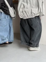 【80-140】 デニム カジュアル ロング パンツ - 画像 (7)