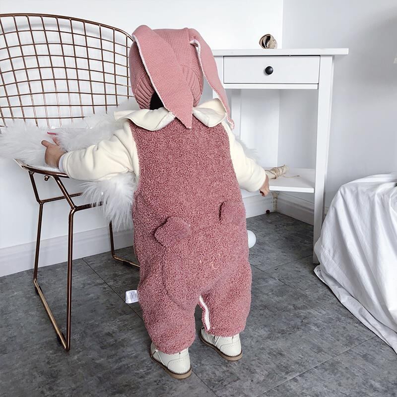 【73-100】 韓国風 クマミミ付き サロペット - 画像 (3)
