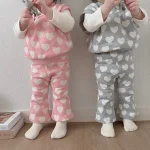 【80-120】ハート ベスト + パンツ セットアップ