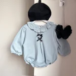 【66-90】 リボン フリル襟 ロンパース - 画像 (5)