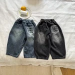 【80-150】 バックポケットロゴ デニム パンツ - 画像 (9)