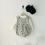 【66-90】 花模様 ロンパース - 画像 (3)