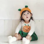 【73-100】帽子付き ハロウィーンかぼちゃ 3点セット - 画像 (2)