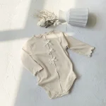 【66-90】 リボン フリル襟 ロンパース - 画像 (3)