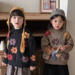 【80-140】 花柄 セーター