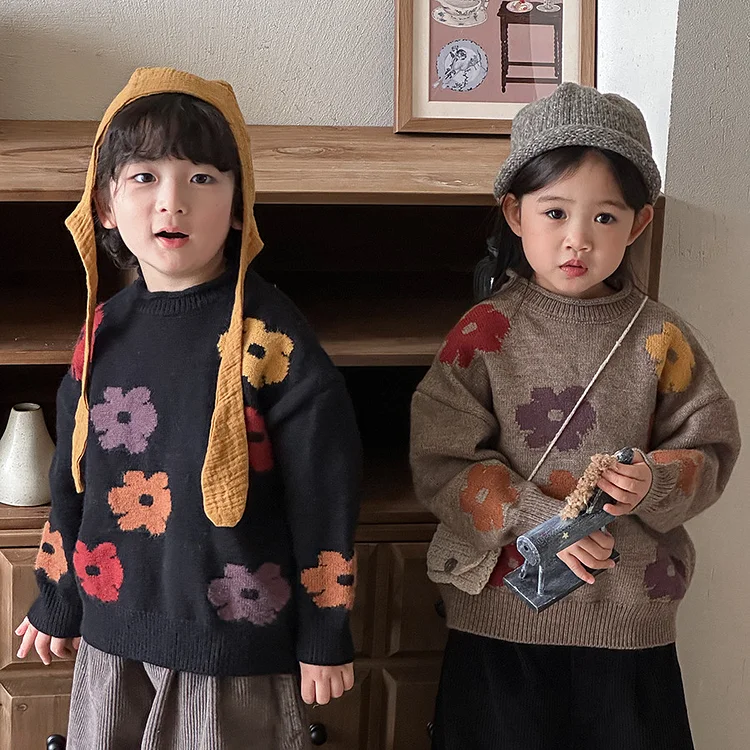 7efa6ec3483670a1365dd56e5f04d802_750x.webp 【80-140】 花柄 セーター - 画像 (1)