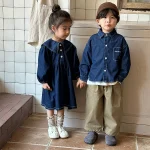 【80-150】 ビッグ襟 ワンピース or デニム シャツ