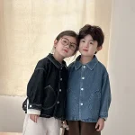 【80-150】 ポケット付き デニム アウター