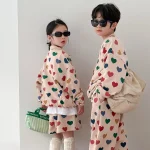 【90-150】ハート姉妹兄弟コーデ セットアップ