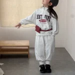【80-130】 英字 ハーフジッパー セットアップ - 画像 (11)