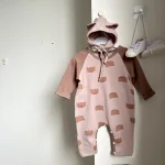 【66-90】熊プリント オールインワン - 画像 (5)