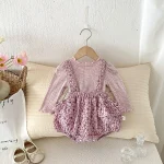 【73-100】 花柄 サロペット & トップス 2点セット - 画像 (3)