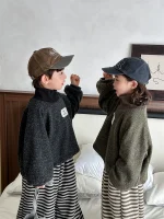 【80-140】 ハイネック ミックスカラー トップス - 画像 (7)