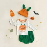 【73-100】帽子付き ハロウィーンかぼちゃ 3点セット - 画像 (6)
