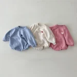 【66-90】 ハート刺しゅう ロンパース