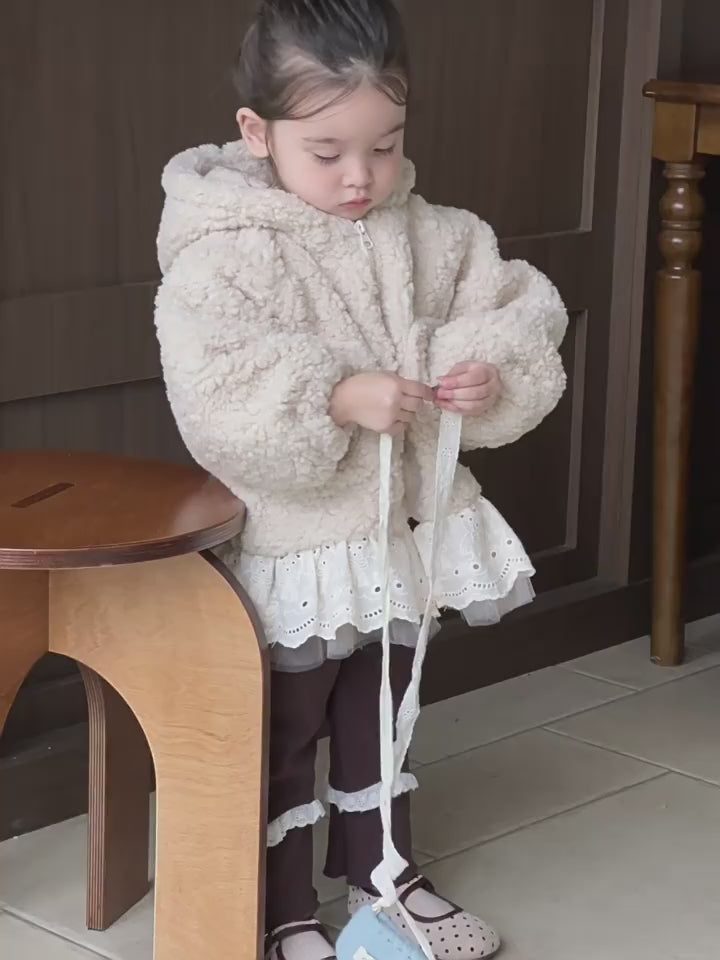 【73-100cm】ナチュラル もこもこ 暖かい アウター