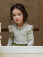 【90-150】フリル花柄 インナー シャツ - 画像 (7)
