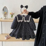 【66-140】 リボン 小花柄 ロンパース or ワンピース - 画像 (7)