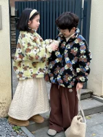 【90-150】 花柄 ボア アウター - 画像 (6)