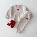 【73-120】 ハート刺繡 カジュアル セットアップ - 画像 (3)