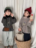【80-140】 カジュアル ボーダー柄 トレーナー - 画像 (4)