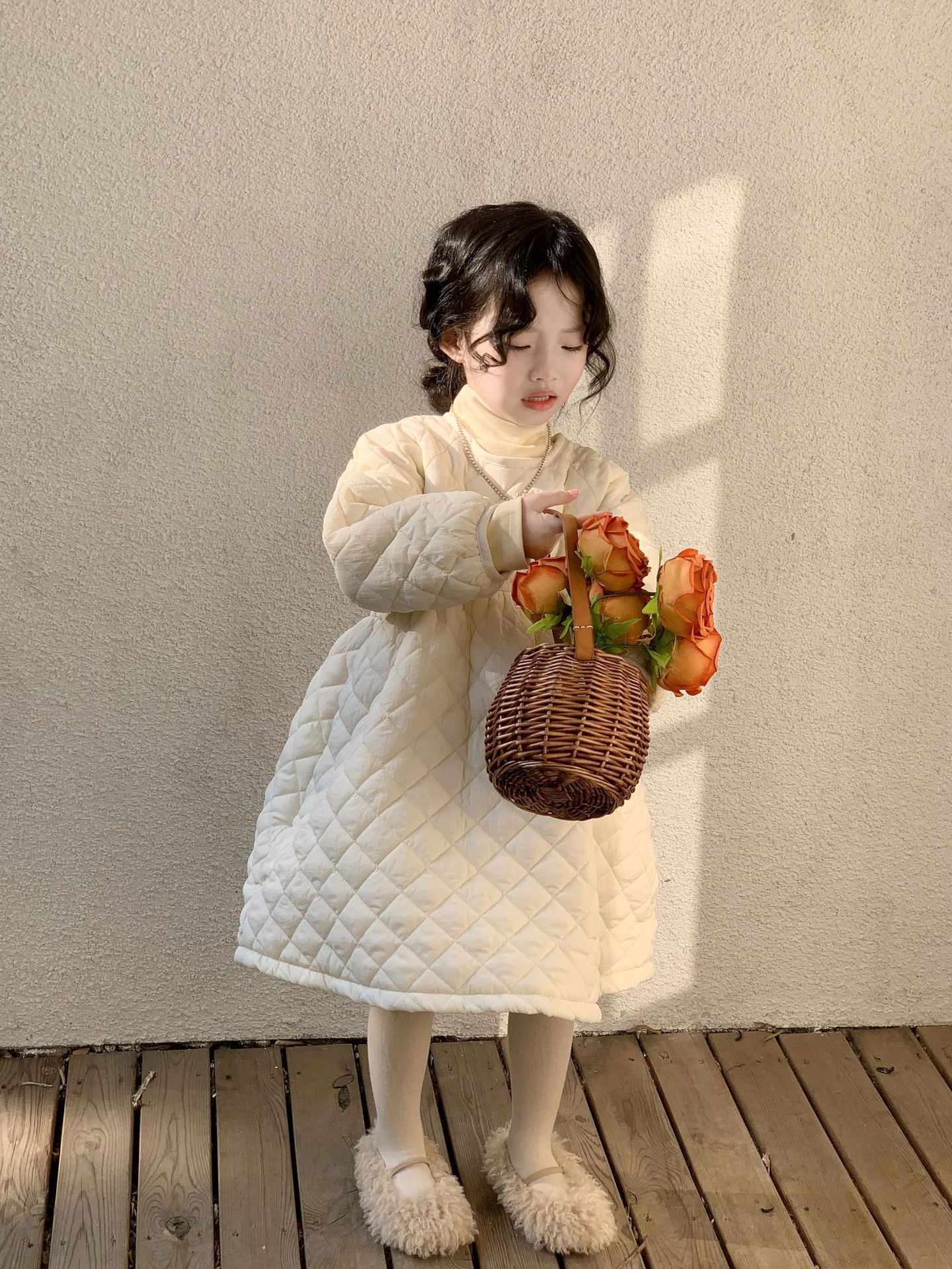 【90-140】シンプル スウィート 厚手 ワンピース - 画像 (8)