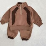 【73-120】シンプル スタンドネック トレーナー+パンツ セットアップ - 画像 (6)
