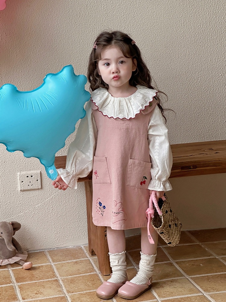 【80-130】ナチュラル ガーリー フリル トップス/ワンピース - 画像 (4)