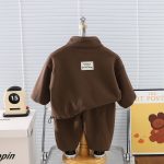 【73-120】新作 カジュアル 裏起毛 アウター&パンツ セットアップ - 画像 (4)