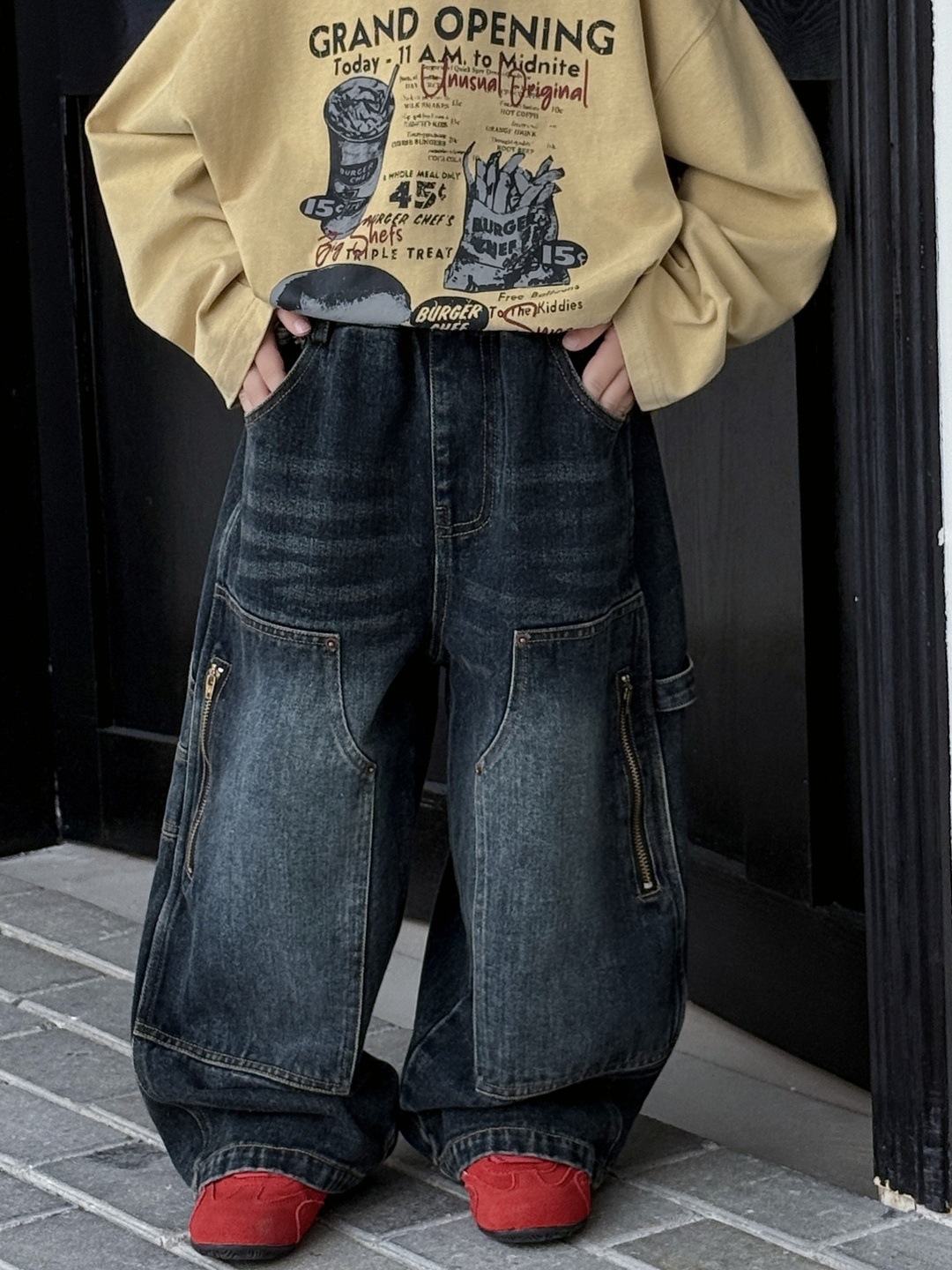 O1CN01DFJn2N2JleeUEHOSP_2215104159462-0-cib.jpg 【100-160】 トレンド 動きやすい デニム パンツ - 画像 (1)