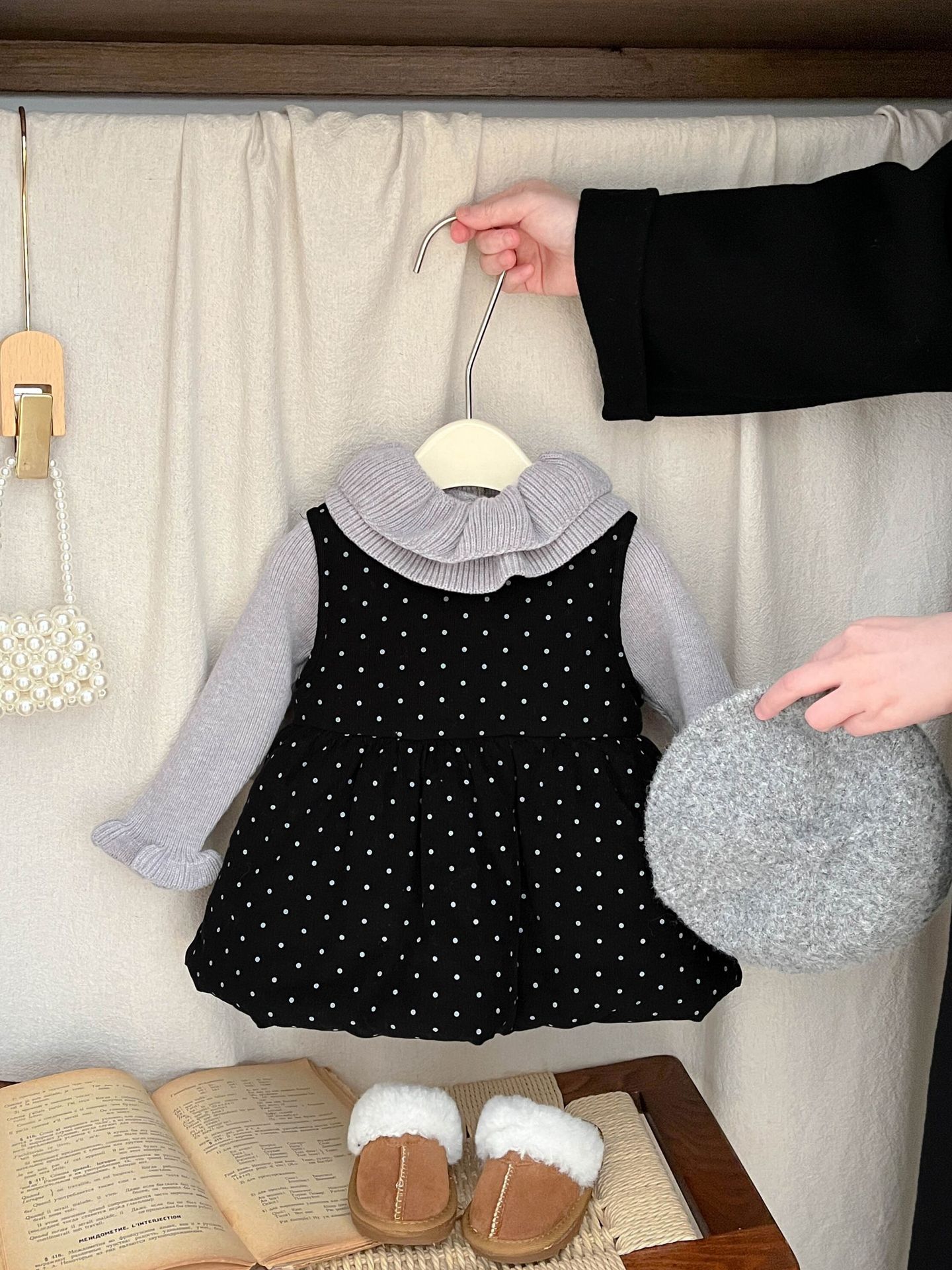 【73-110cm】 重ね着コーデ トップス/ワンピース