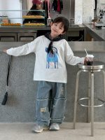 【110-160】 プリント 長袖 Tシャツ - 画像 (4)