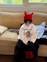 【100-160】 犬柄 プリント トップス 長袖Tシャツ - 画像 (4)