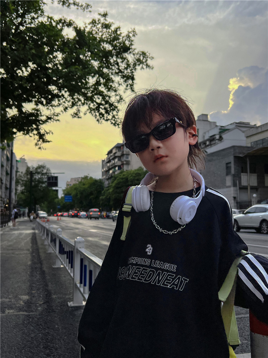 【90-160】クール カジュアル 長袖 Tシャツ - 画像 (5)