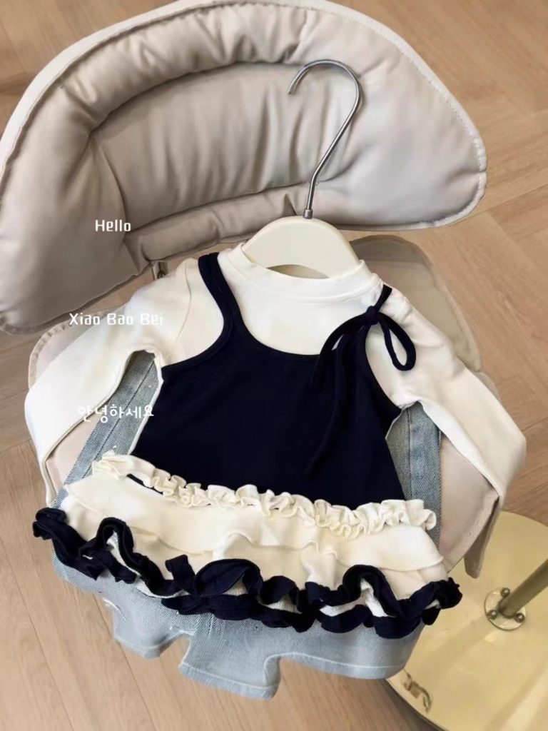 【73-120cm】 おしゃれ レイヤードデザイン トップス