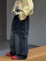 【100-160】 トレンド 動きやすい デニム パンツ - 画像 (7)