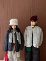 【90-150】ナチュラル 動きやすい 中綿ジャケット - 画像 (2)