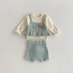 【66-100】 フリル トップス &ネコ 刺繡 3点セット - 画像 (14)