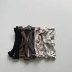 【80-130】韓国風 ボーダー レギンス - 画像 (4)