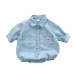 【66-90】 シンプル ポケット付き ロンパース - 画像 (7)