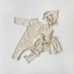 【66-90】 ボンネットOR小花柄 オールインワン - 画像 (2)