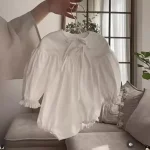 【66-90】 リボン パフスリーブ ロンパース - 画像 (6)