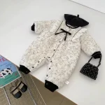 【66-90】 花柄リボン オールインワン - 画像 (4)