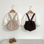 【66-100】 ドット サロペット ロンパース or 花柄インナー シャツ - 画像 (11)