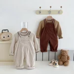 【80-130】 フロントポケットコーデュロイ サロペット OR セーター