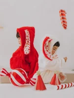 【66-90】 クリスマス フード付き ロンパース - 画像 (3)