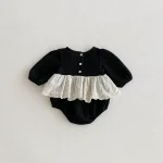 【66-90】 レースワンピース風 ロンパース - 画像 (3)