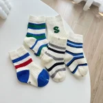 【GOODS】 韓国風 英字ボーダー ソックス 5点セット - 画像 (8)